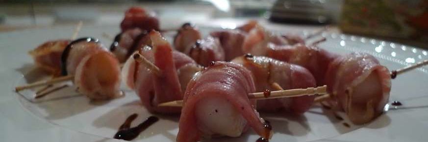 Scallops wrapped in Bacon