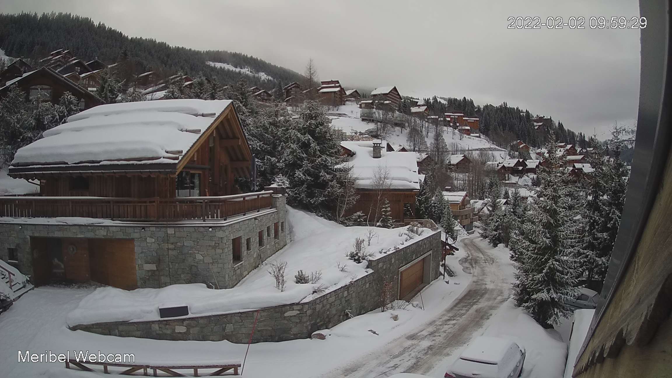 This Webcam is on Chalet La Chouette. This is the view from our front door in Meribel